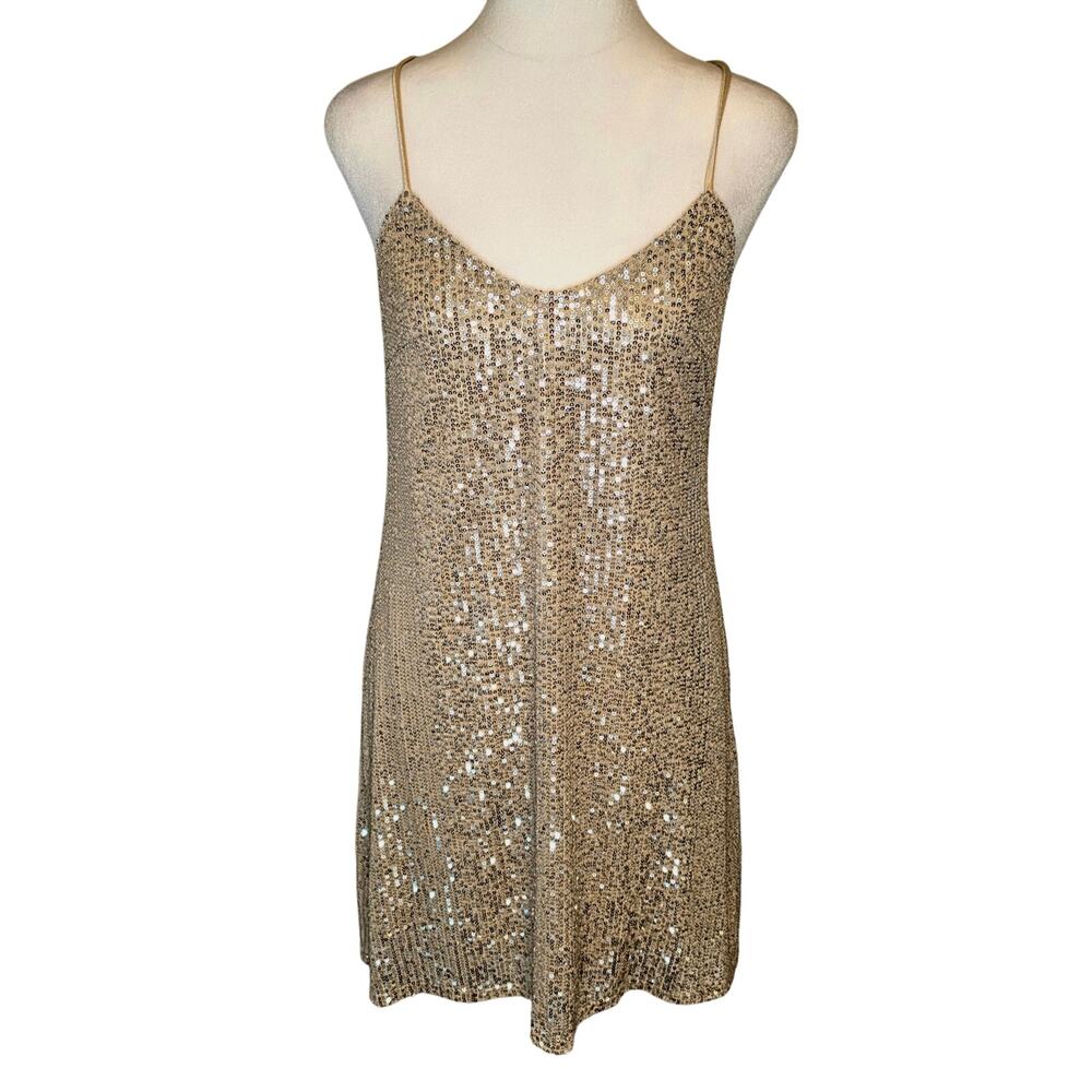 Sage & Sadie Light Catching Mini Sequin Dress: V-Neck Sparkle Party Mini Dress
